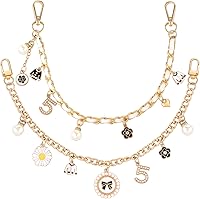 Vista 15 de 2 extensores de correa de bolso con diamantes de imitación para bolsos de mano, cadena extensora de bolsa, cadena dorada, correa de repuesto retro