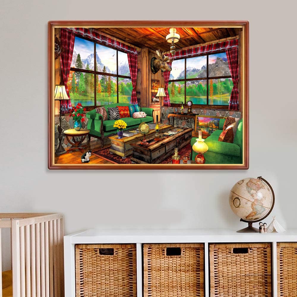 Jigsaw Puzzles for Adults 1000 Piece Elegant & Luxurious House 27.56 x 19.69 Inch Jigsaw Puzzle for Adults Educational Game 1000 Pieces Puzzles for Adult - Image 2