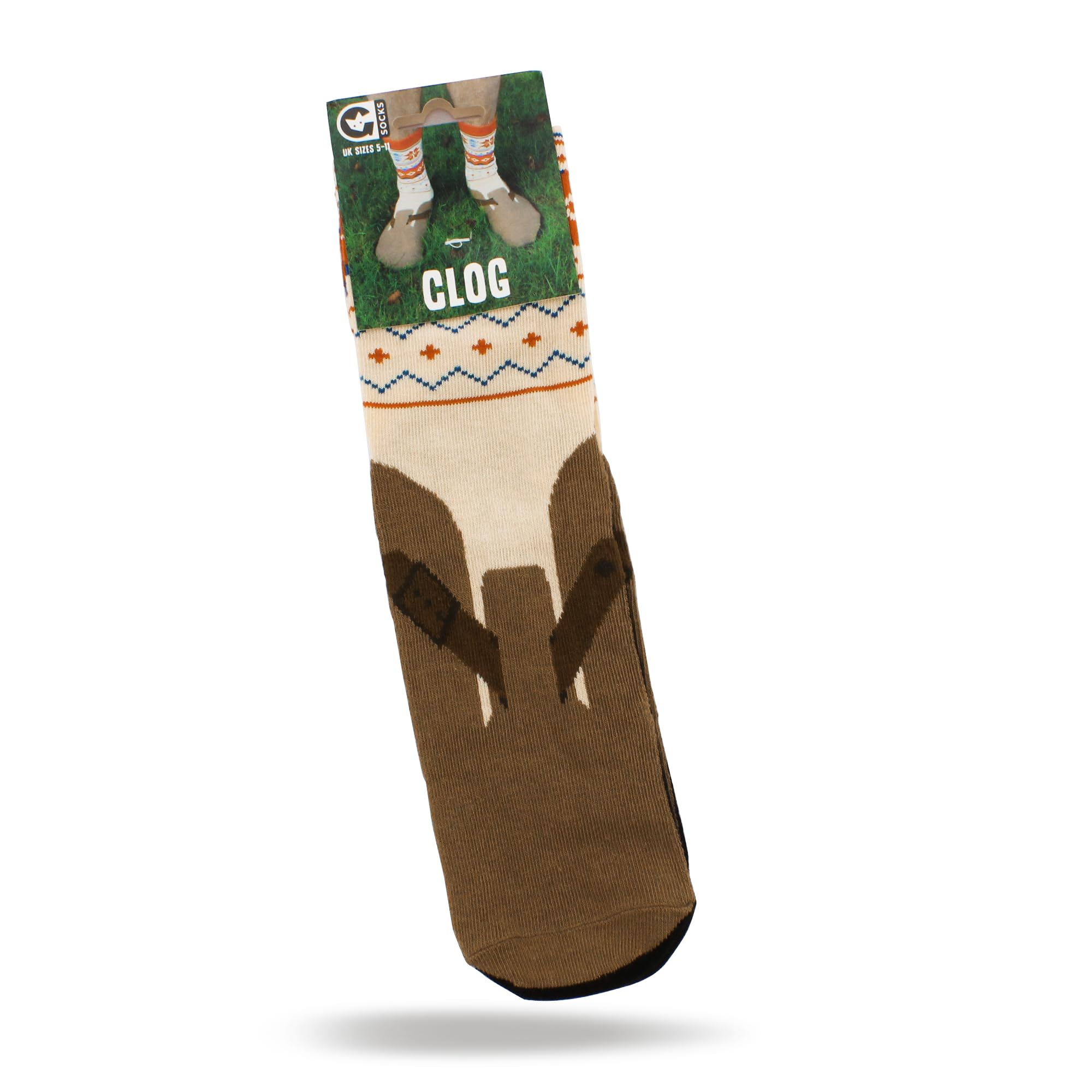 Novelty Clog Fashion Socks for Men | Silly Gift | UK Size 5-11 | Ginger Fox