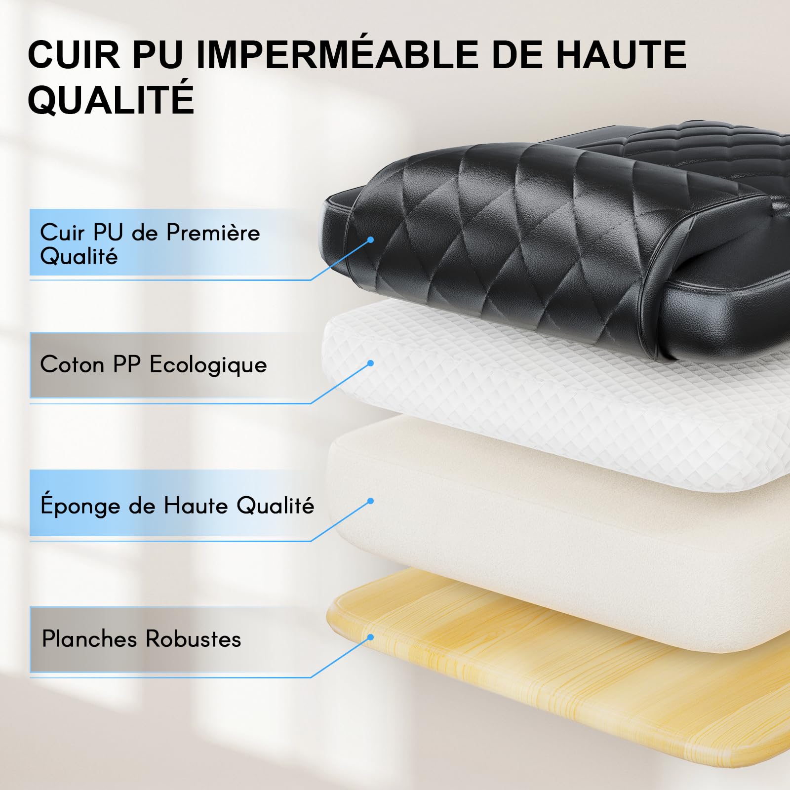 naspaluro Chaise Bureau Ergonomique avec Repose-Pieds, Chaise 150 kg Noir | Chaise Bureau avec Repose-Pieds, Fauteuil Direction cuir PU Inclinable avec Roulettes, Coussin épaissi, Hauteur Réglable