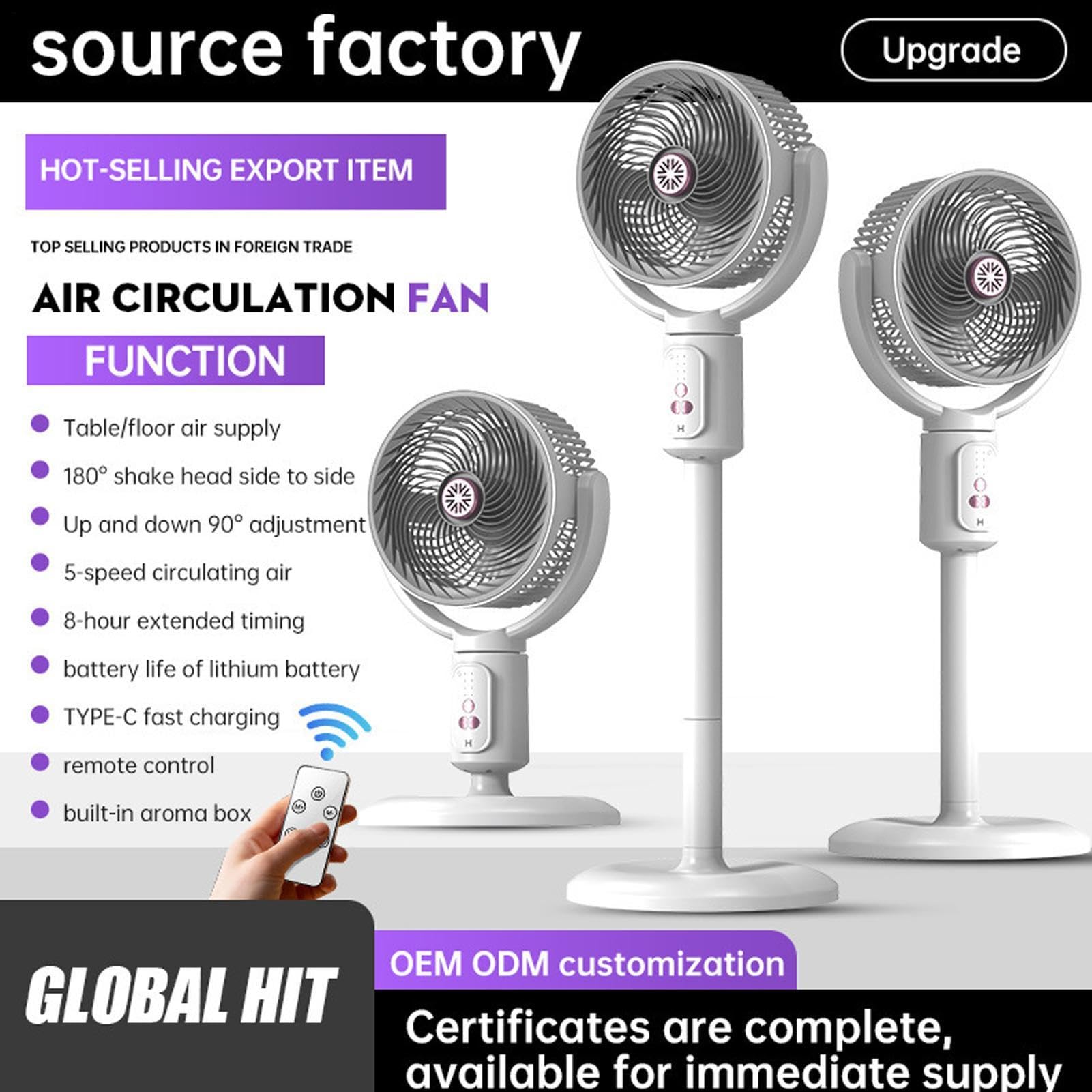 Ventilatore A Piantana Con Telecomando 5 Velocità 180° Oscillante Timer 8h | Ventilatore Circolazione Aria Per Cucina Ufficio Domestico Dormitorio Lavoro Studio Sonno Campeggio