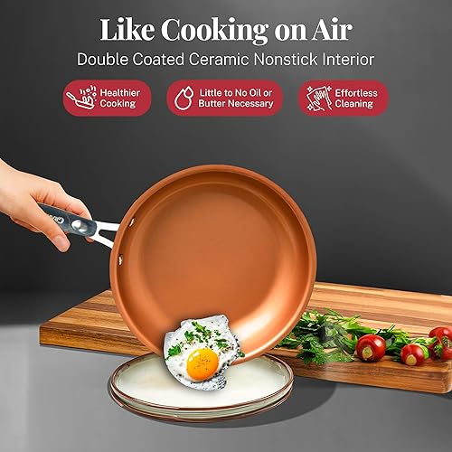 Vista 8 de Gotham Steel 20 Pc Pots and Pans Set Nonstick Cookware + Bakeware Set, Complete Ceramic for Kitchen, Non Stick with Lids, Dishwasher / Oven Safe