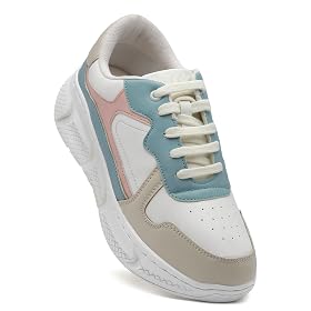 SOLETHREADS Cliff | Casual Sneaker Lightweight Cushioned Lace-up Shoes for Women | Beige | 4UK