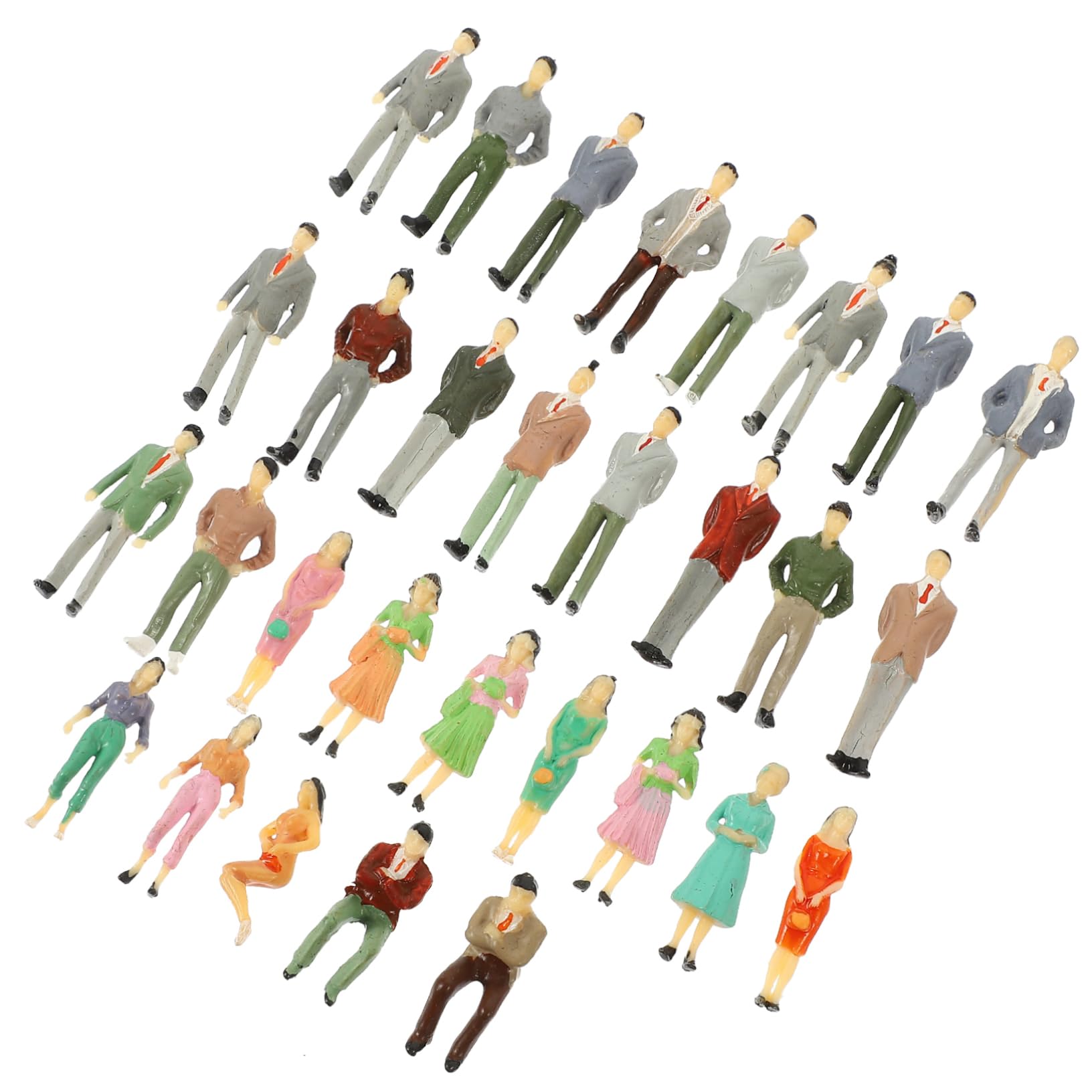 Angoily Realistic Miniature People Figures 30pcs Abs Models Landscape Decor Ideal for DIY Projects Random Style