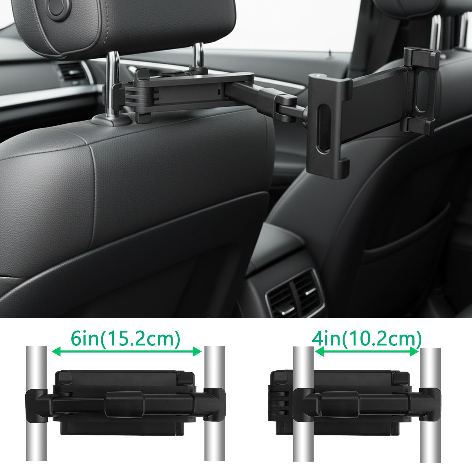 GEEKRIA Supporto per Poggiatesta per Auto Accessori da Gioco Compatibile con Nintendo Switch/Switch OLED/Switch Lite/Cellulare o Altri Dispositivi da 5,5-10,5", Rotazione a 180° Regolabile (Nero)
