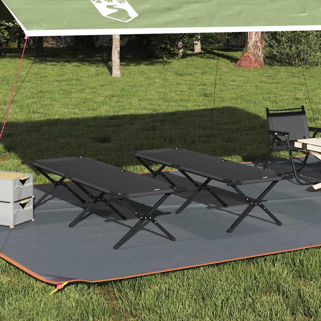 INLIFE Klapp Schlafbett fürs Camping 2 pcs Schwarz Ox Stoff,Sportartikel,Outdoor-Aktivitäten,Camping & Wandern,Camping-Möbel,Feldbetten,Schwarz,22.85 KG,42003181