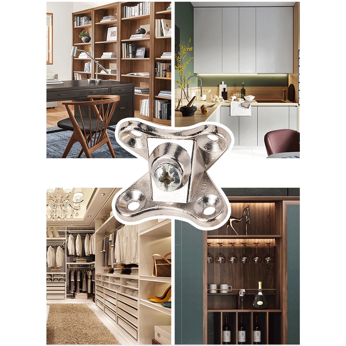 Connettori Angolari A Farfalla Rimovibili - 10 Pezzi In Lega Di Zinco Per Mobili, Scaffali E Sedie | Fissaggio Semplice - Foto 10