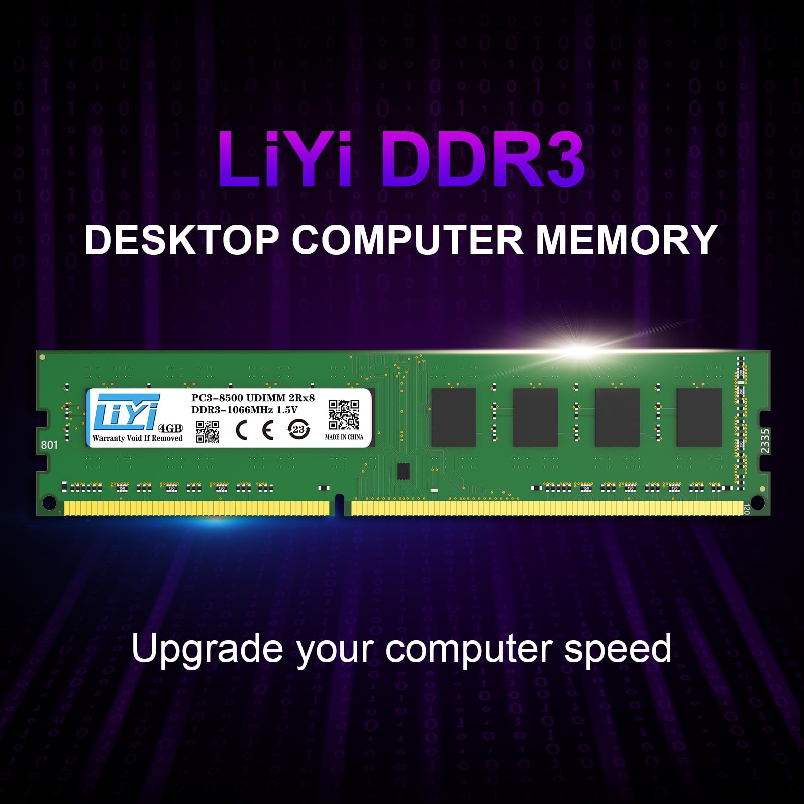LIYI DDR3 8GB Kit (2x4GB) - 1066MHz PC3-8500S, CL7 Unbuffered Non