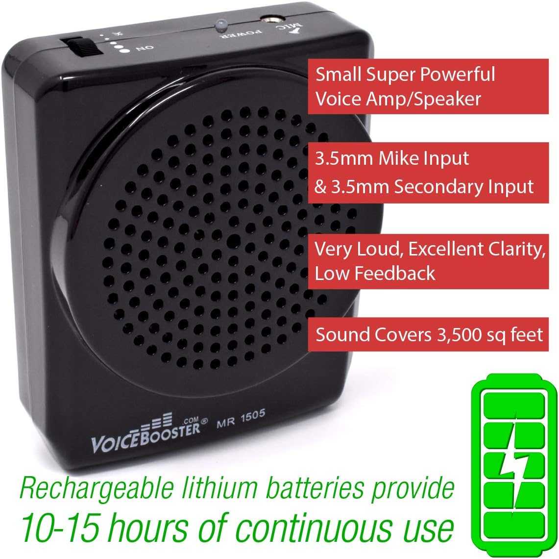 Best Review VoiceBooster Voice Amplifier 12watts Black MR1505 by TK Products, Portable, for Teachers, Coaches, Tour Guides, Presentations, Costumes, Etc.