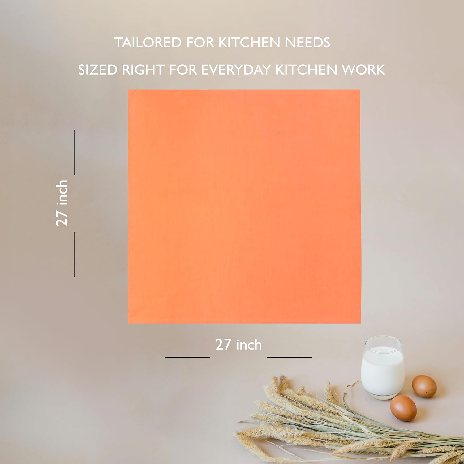 Urban Villa Halloween Flour Sack Kitchen Towels 27”x27” 12 Pack Orange Color Dish Towels 100% Cotton Flour Sack Kitchen Towels for Embroidery DIY Projects Cloth Diapers Cheese Strainers Dish Cloths - Image 4