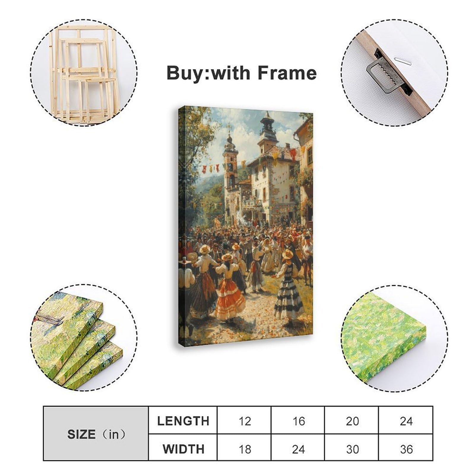 Łowicz - Poster su tela con stampa di festival popolari, decorazione per camera da letto, ufficio, stanza, regalo, 50 x 75 cm