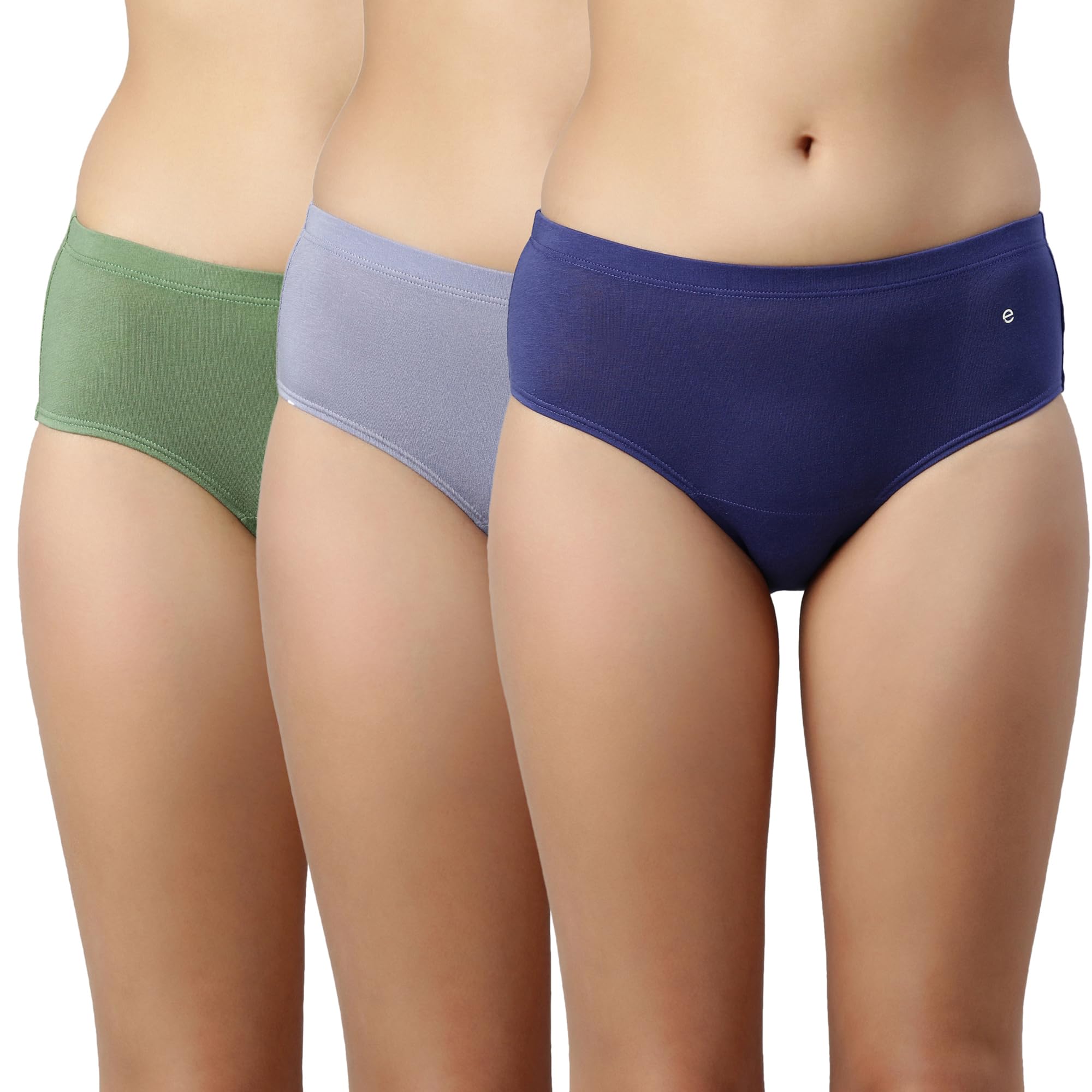 CR17 Stretchable Cotton Hipster Panties for Women, Full Coverage Grip Fit Inner Elastic with Antimicrobial & Stain Release Technology- Color and Print May Vary (Pack of 3)