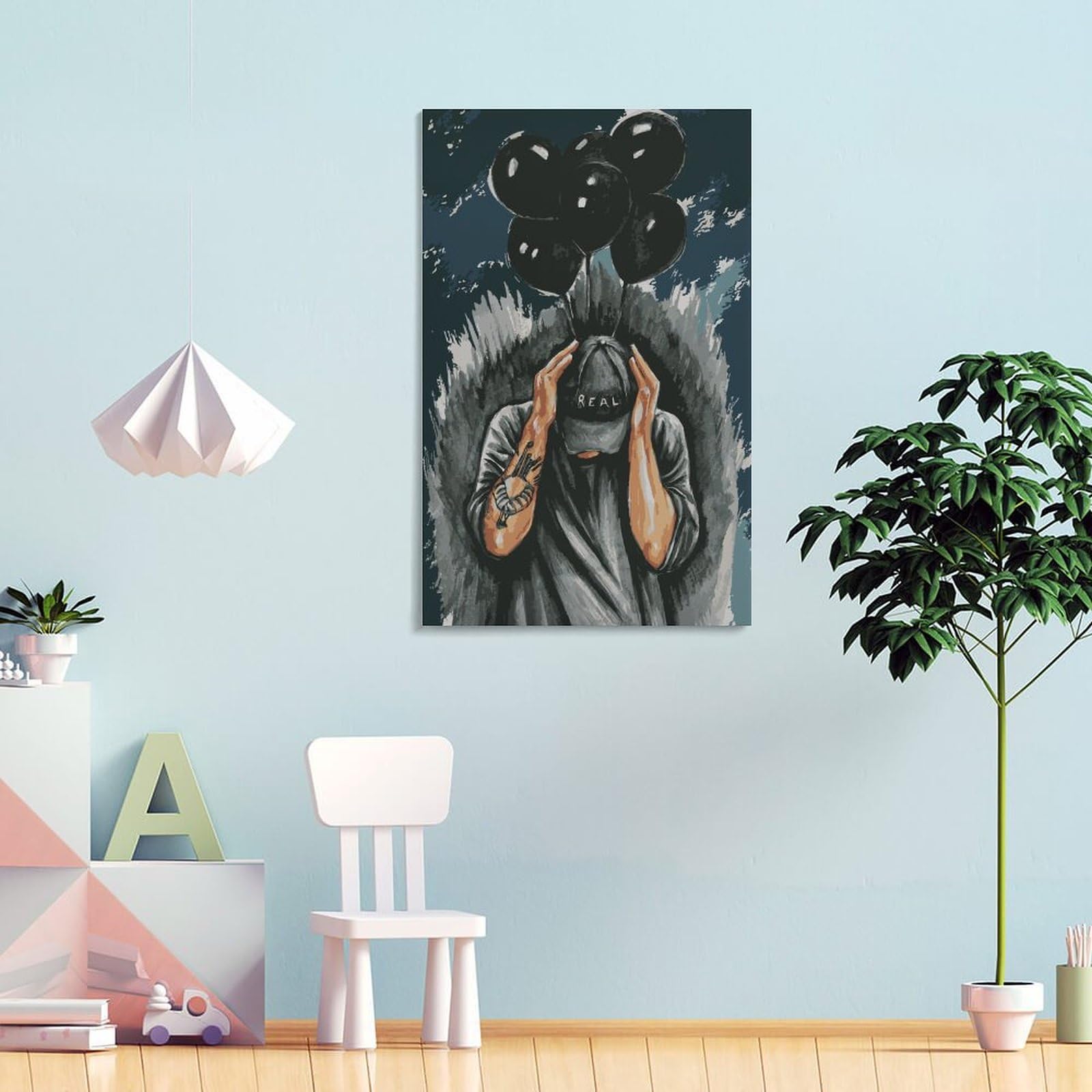 Poster su tela, motivo: cantante rap, hip hop, tutte le stelle, poster da parete per soggiorno, 40 x 60 cm