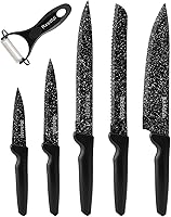 Rxsdfdi 6-Piece Kitchen Knife Set - Sharp Stainless Steel with Anti-Rust Coating, Ergonomic Handles, Dishwasher Safe
