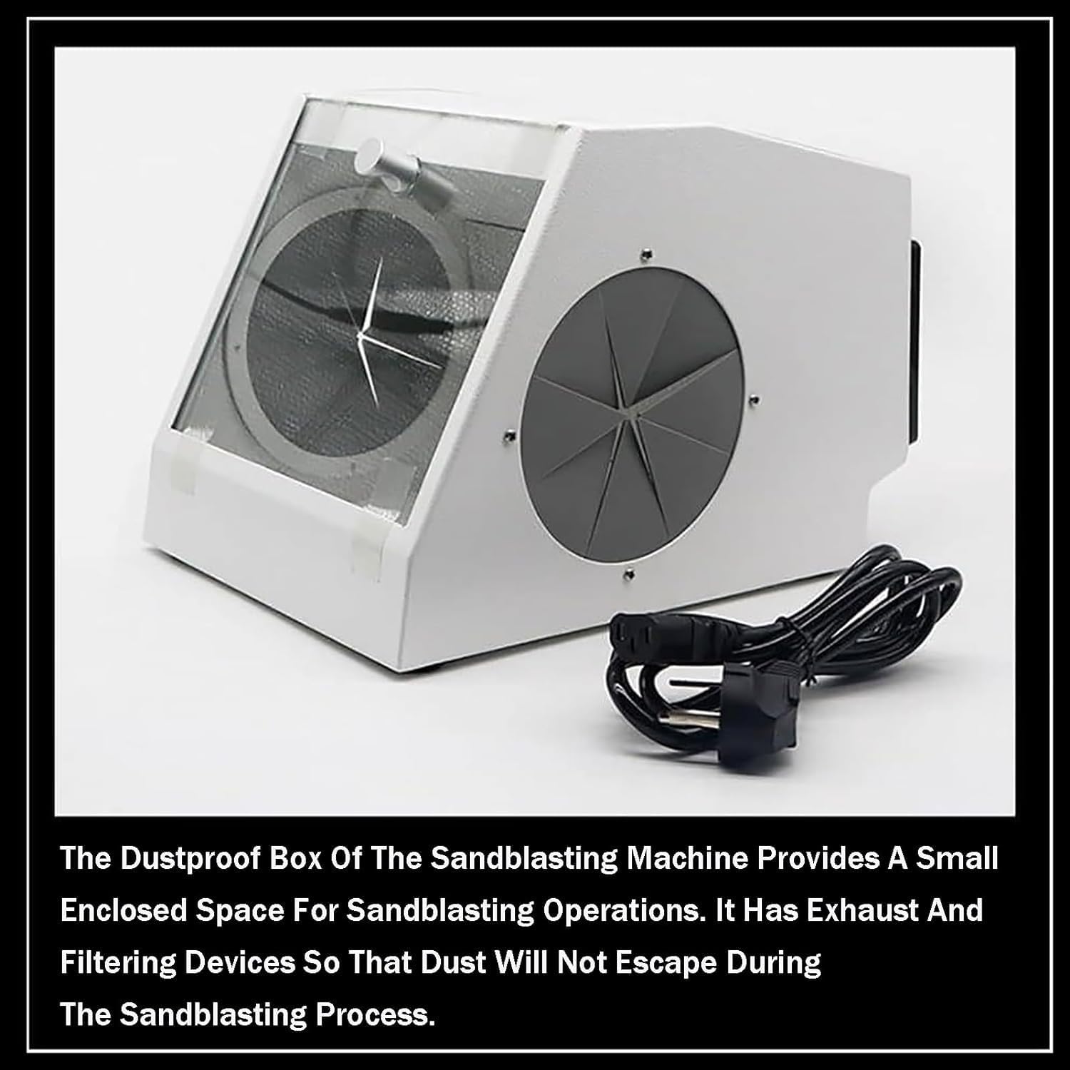 Modular Blast Cabinet, Dental Lab Clinic Dust Collector with 5500K LED Light Source, Dust Will Not Escape During Sandblasting, for Sandblasting LappingEngravingoperation