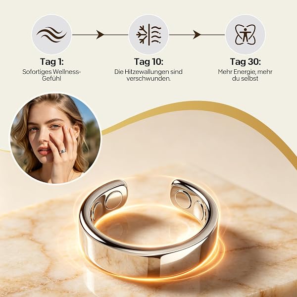 ZVD Ring Abnehmen - Akkupressurring Damen mit Magneten für Schlafqualität und Hormonelle Balance, Natürlicher Begleiter in den Wechseljahren - 5