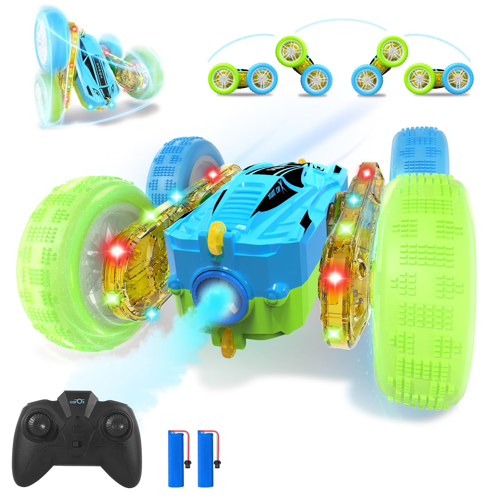 CYLION Macchina Telecomandata per Bambini, 2.4GHz 4WD Macchina Telecomandata Flip Doppio Laterale a 360° Radiocomandata per 4 5 6 7 8 9 10 12 Bambini