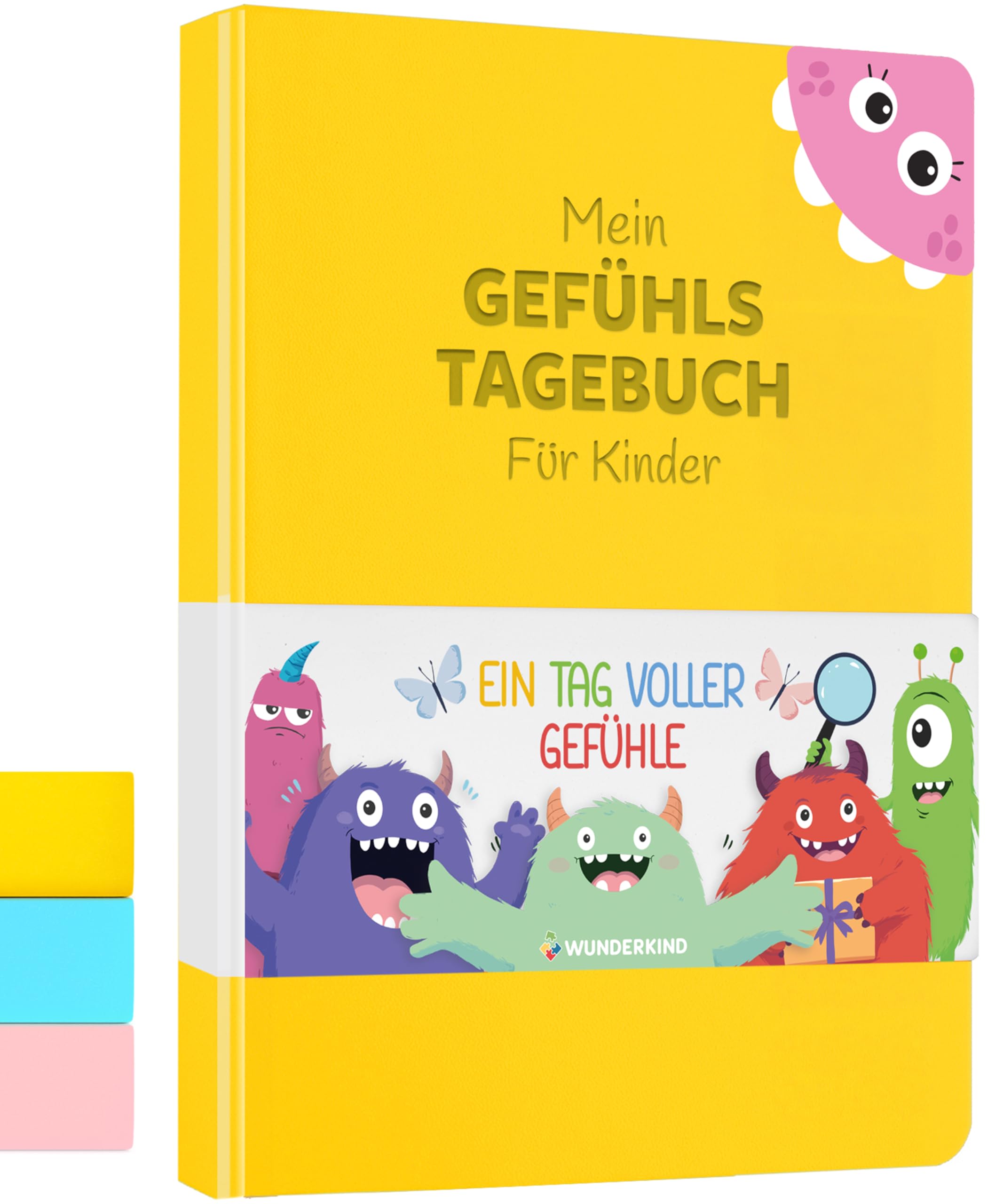 Wunderkind Feeling Diary Children 6-12 Years | Diary Girls and Boys | Feelings Book Children | For a Good Feeling | Gratitude Diary for Children (including 15 Games, Stickers & Audiobook)