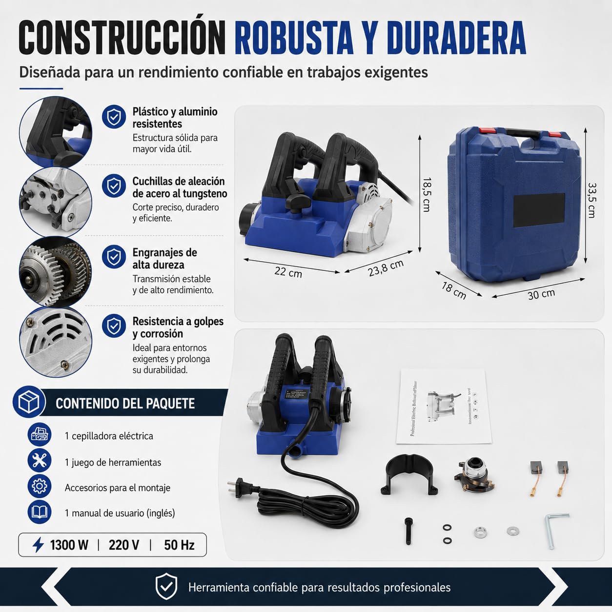 Máquina Eléctrica de Cepillado de Pared, 1680W Molino de Rodillos de Hormigón Molino de Pared Molino de Yeso 4000u/Min, Para Raspar Masilla, Cal, Pintura, Azul