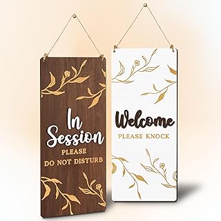In Session Door Sign For Therapists - Please Do Not Disturb Sign For Office Door, Therapy Session In Progress Door Sign, Welcome Please Knock Sign For Door, Massage Therapy Decor