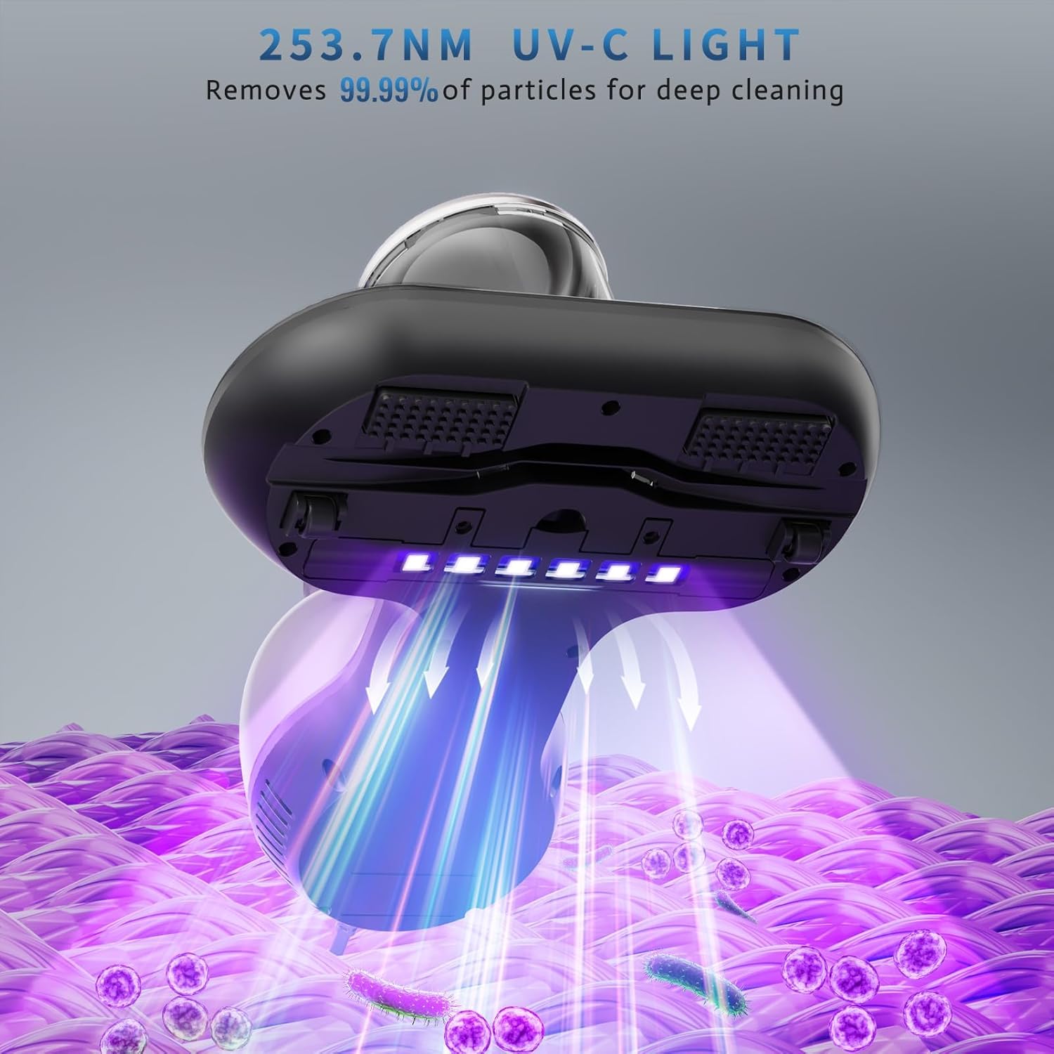Hersven Bed Vacuum Cleaner, Handheld UV Mattress Vacuum with16KPa & High Heating Tech, Powerful Deep Mattress Vacuum, Effectively Clean Up Bed, Pillows, Cloth Sofas, Pet Hair and Carpets Cleaning