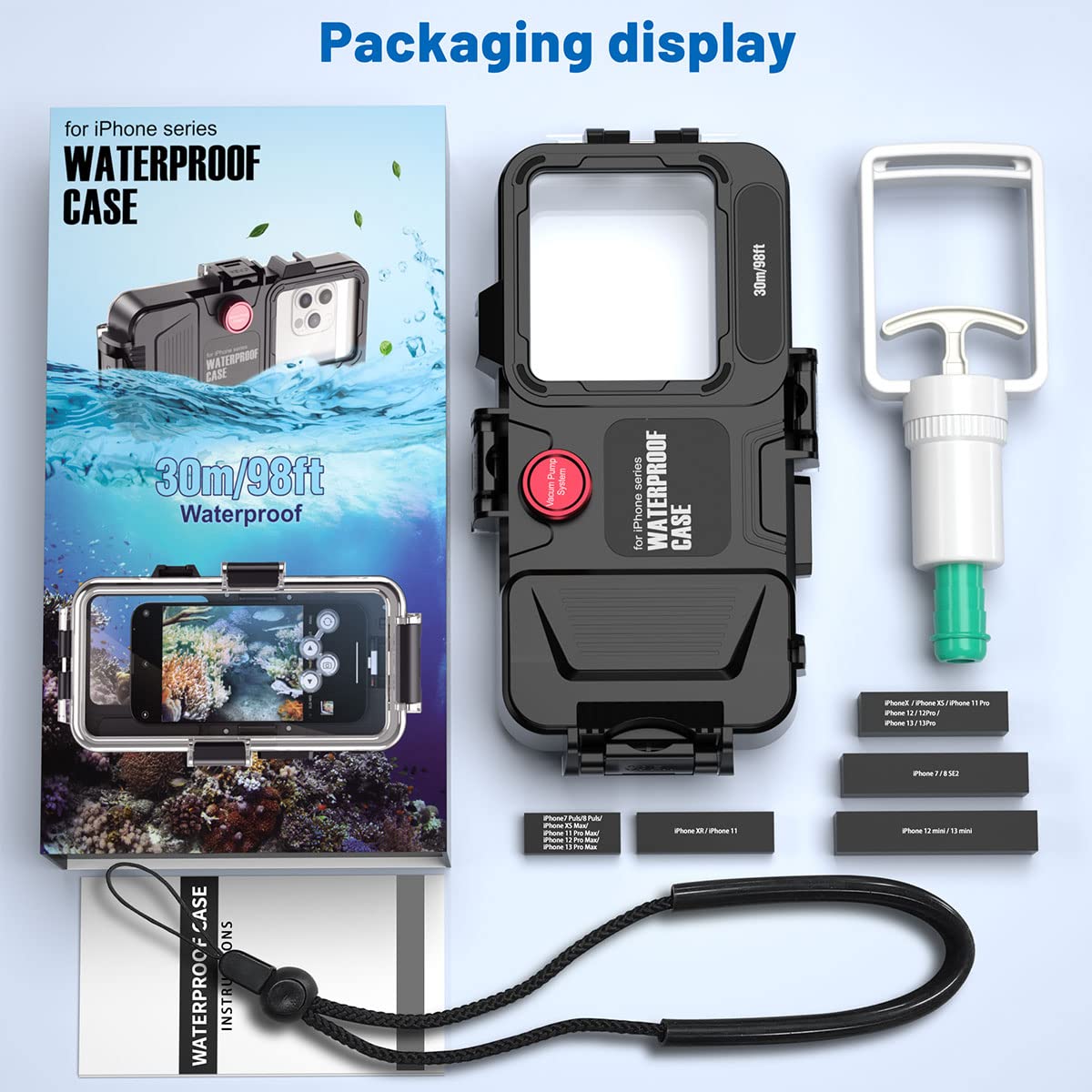 AICase 30M Fotografia subacquea Seatouch 4 Max Custodia subacquea per iPhone 14 pro max/13 pro max/12 pro max/12 mini/11/11 pro/11 pro max/XR/X/8 Plus/7 Plus universal waterproof case for all iphones