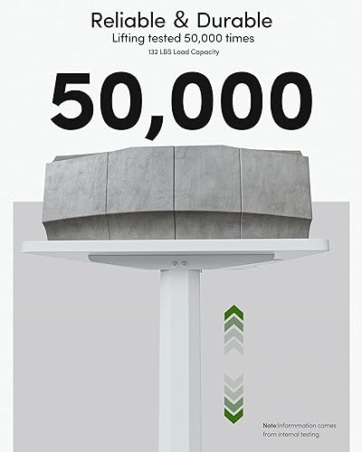 Miniatura 8 de BANTI Escritorio de pie de 44 x 24 pulgadas, mesa eléctrica de altura ajustable, escritorio de pie con tablero de empalme, marco blanco y parte