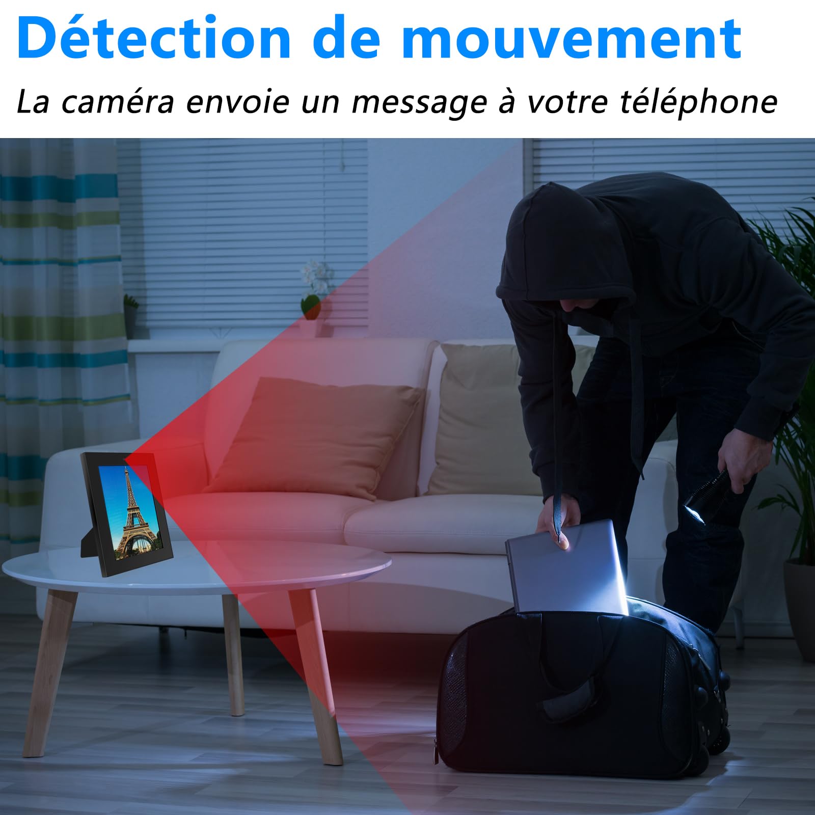 CYI Camera Cachée Espion Portátil HD1080P, Caméra de Surveillance sans Fil Intérieur 5G & 2.4G, Micro Camera Espion WiFi Detecteur de Mouvement Stockage dans Le Cloud pour Sécurité intérieure