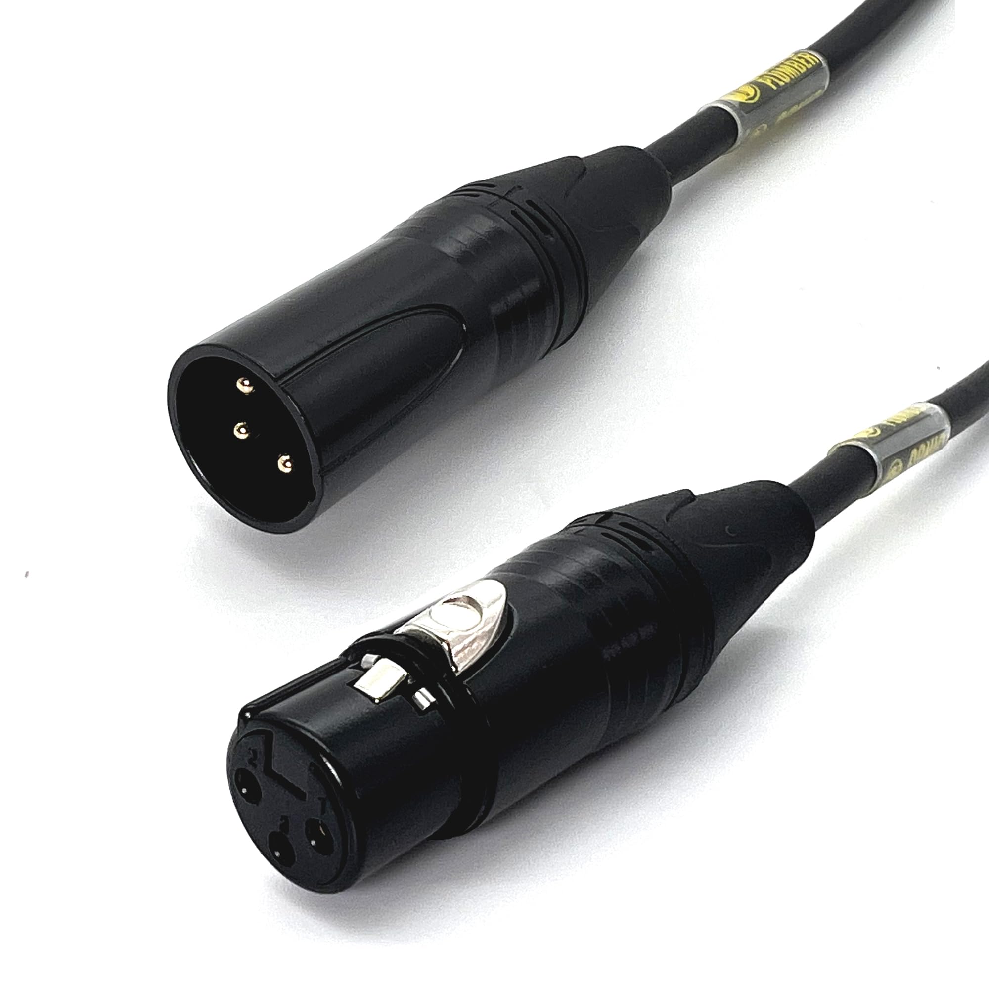 Sonic Plumber Black and Gold XLR Male to Female 3-pin Balanced Interconnect Cable with Cable Tie (1meter / 3.28ft)