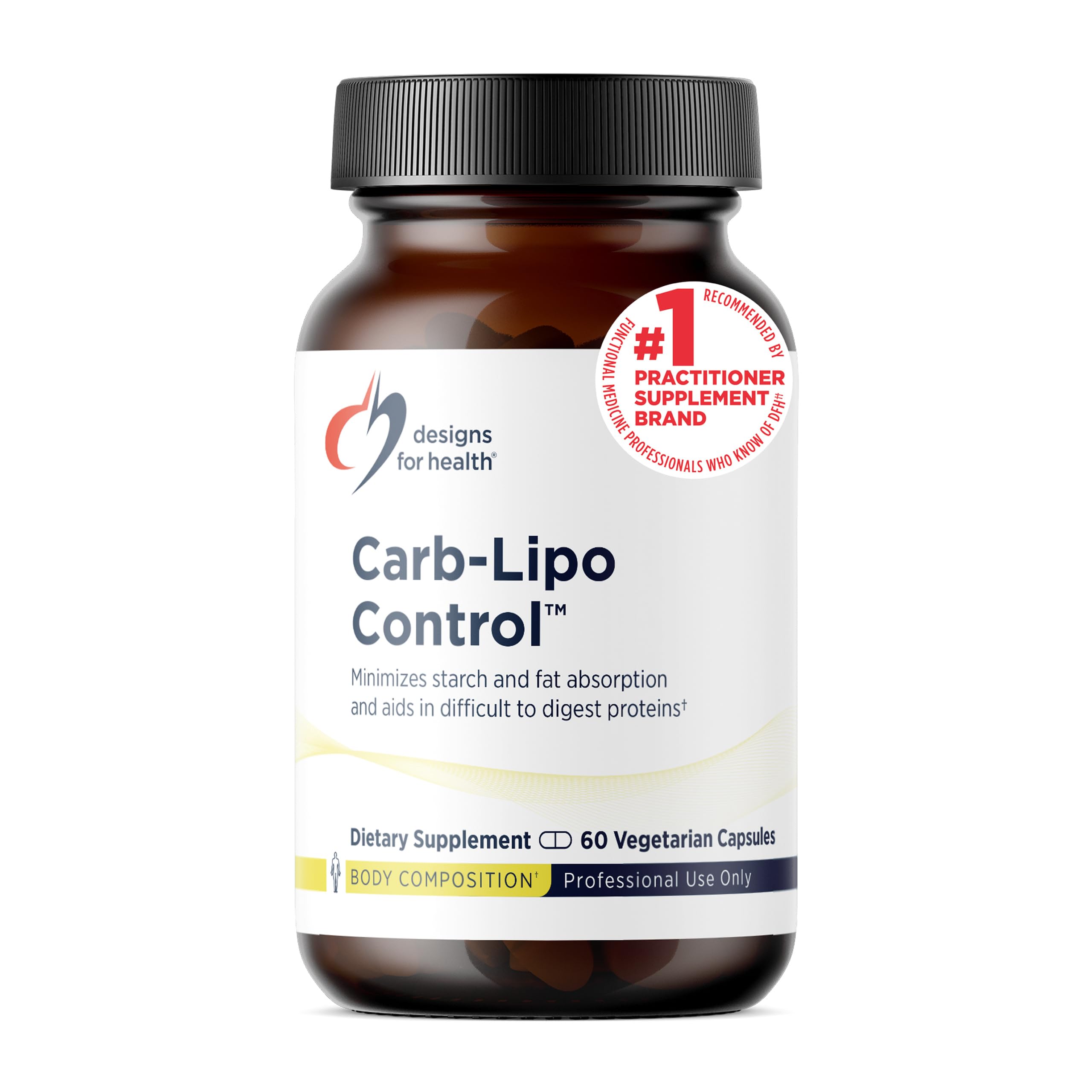 Designs for Health Carb-Lipo Control, ProtectZyme, 60 Capsules, 30 Servings