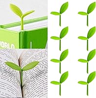 Vista 1 de YKING Sprout Little Green Bookmarks Silicone Grass Buds Creative Green Bookmarks, Gifts for Book Lovers Reading, Set of 8