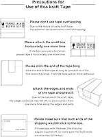 Vista 6 de Cinta de papel kraft marrón, 2 pulgadas x 43 yardas, superficie grabable sin recubrimiento para enmascarar, sellar y usar en embalaje, ecológica