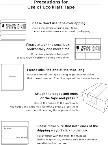 Miniatura 6 de Cinta de papel kraft marrón, 2 pulgadas x 43 yardas, superficie grabable sin recubrimiento para enmascarar, sellar y usar en embalaje, ecológica y