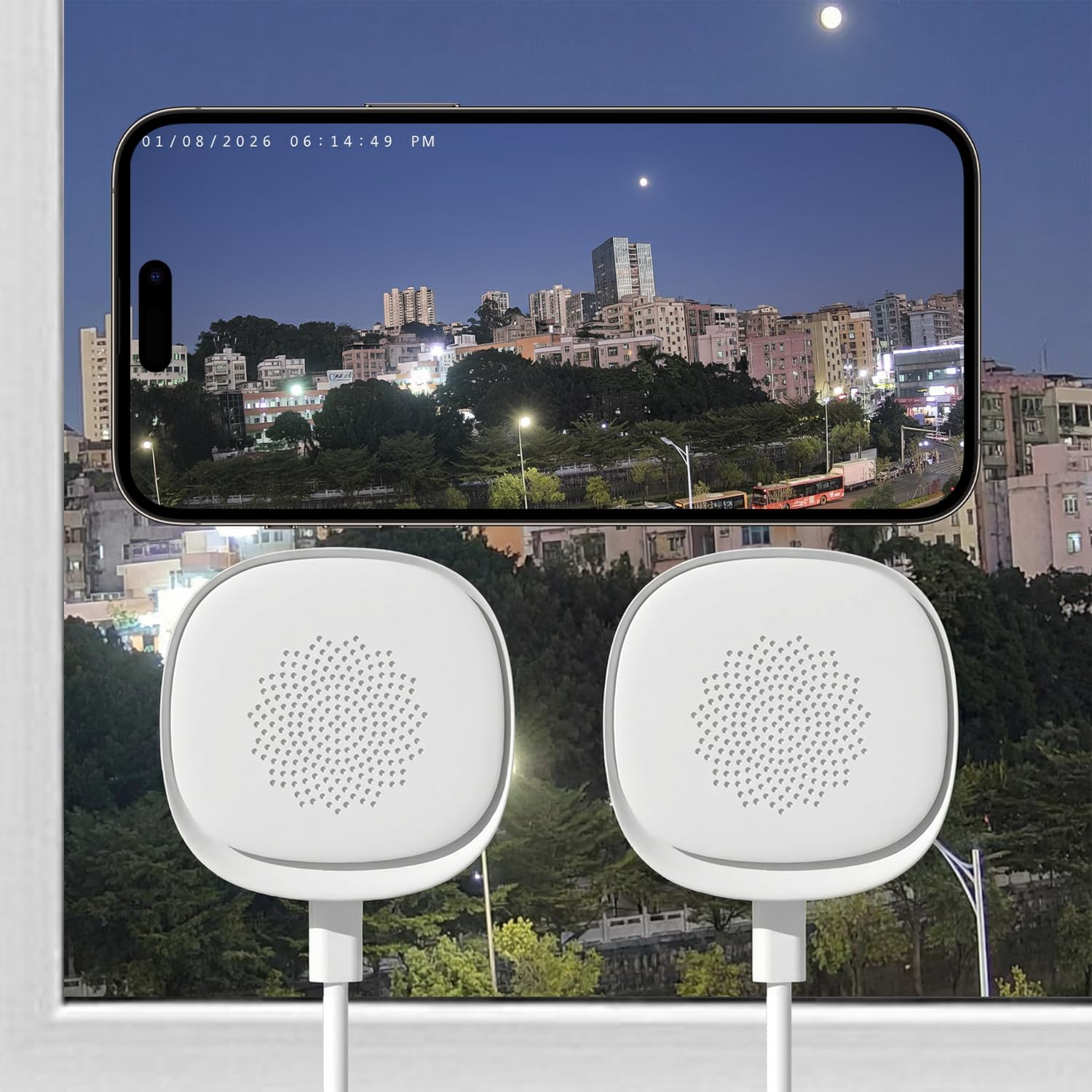 ELECCTV 4MP 2.5K Window Camera,2.4GHz&5GHz WiFi Indoor Cameras for Home Security 2 Pack with Premium AI Starlight Full-Color Night Vision,Person & Motion Detection,24/7 Recording,Easy&Quick Install