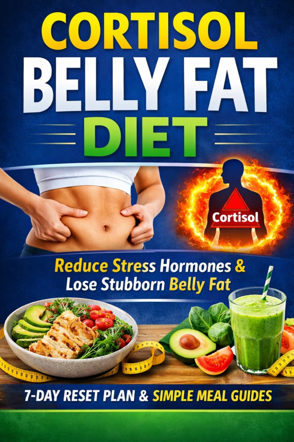 cortisol belly fat diet: Reduce High Cortisol, Balance Stress Hormones and Lose Stubborn Belly Fat with a Simple Meal Plan and Daily Reset