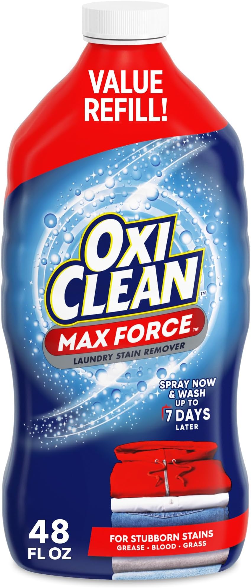 Max Force Laundry Stain Remover Spray Refill, 48 fl oz