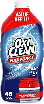 OxiClean Max Force Laundry Stain Remover Spray Refill, 48 fl oz | Spray Now Wash Later, Baby & Kids Stain Remover, Food & Grease Stains, Enzymatic Stain Remover, Color-Safe, Bleach-Free