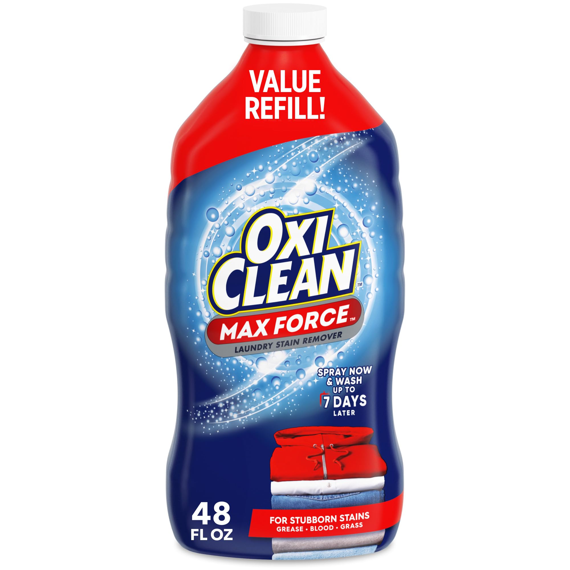 OxiCleanMax Force Laundry Stain Remover Spray Refill, 48 fl oz
