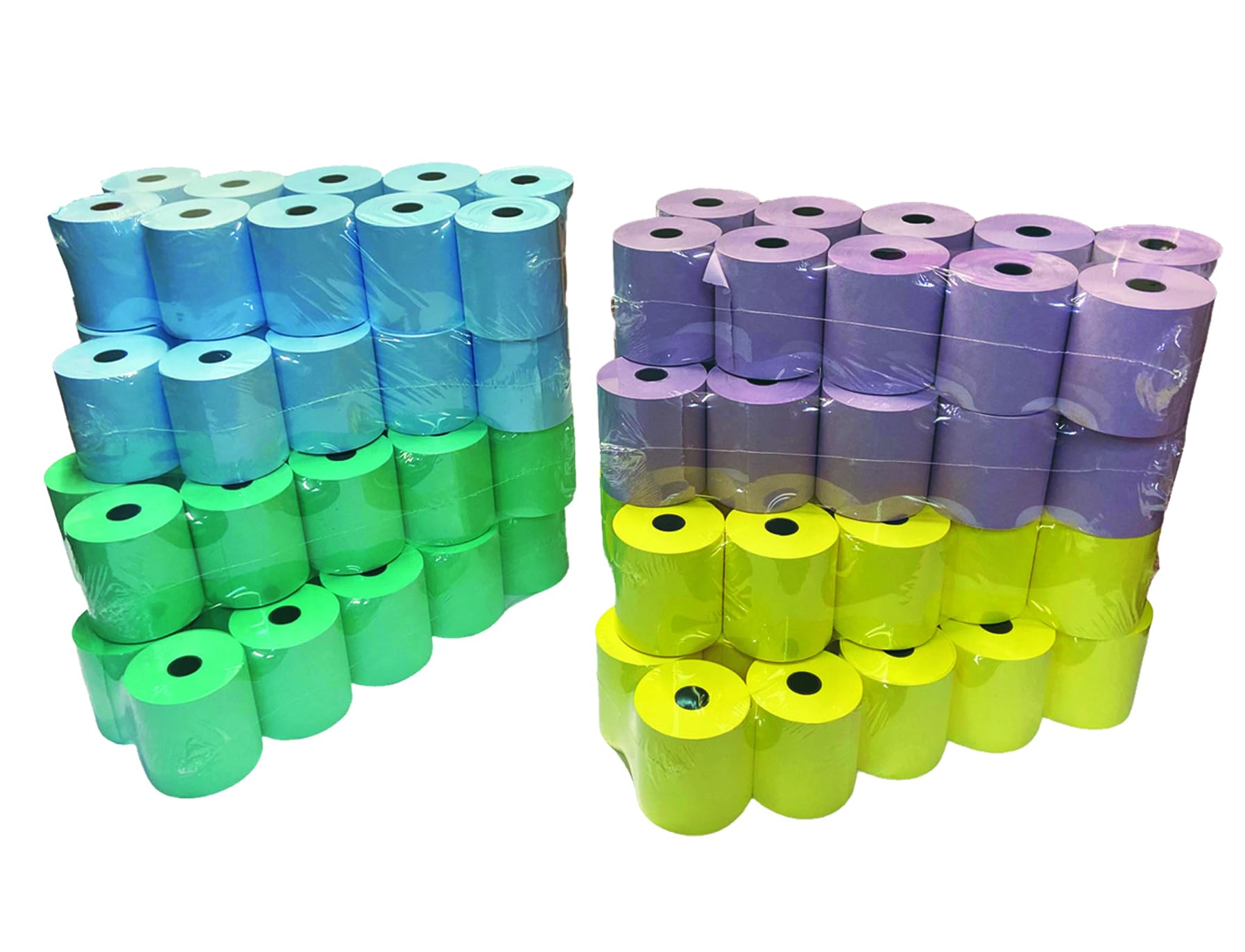 Rotoli Idrofix 76 mm colorati per lavanderie, tintorie, laboratori tessili, stirerie professionali e strutture ricettive - 7 colori disponibili (Giallo, 30 rotoli)