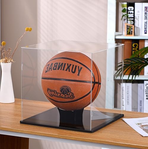 Miniatura 3 de Vitrina de acrílico transparente con protección UV, soporte de baloncesto acrílico, vitrina para baloncesto con autógrafo, para baloncesto, muñecas,