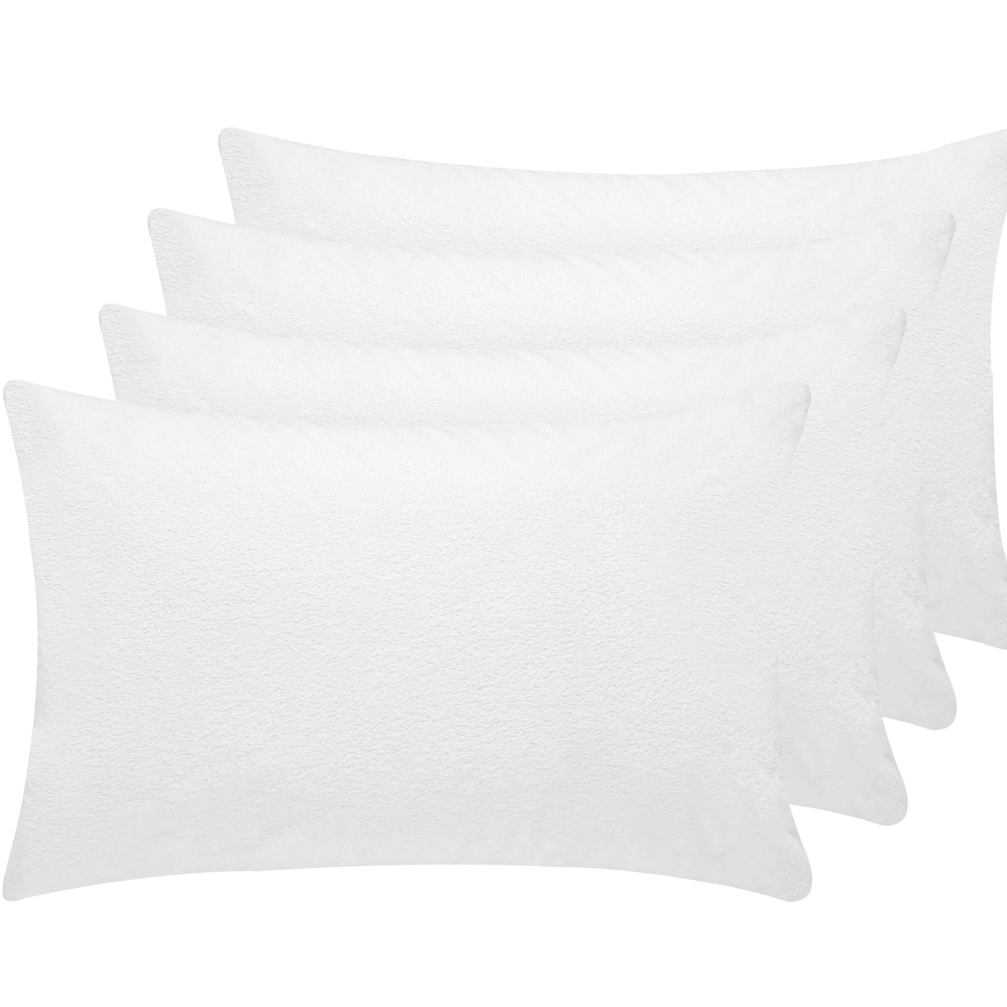 Sunshine Comforts Terry Pillow Protectors 4 pack Non-Iron Breathable, Soft Pillow Protector, Anti–Wrinkle and Hypoallergenic Pillow Cover protector with zipped Closure 75x50cm