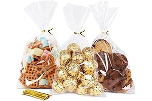 100 Pack Clear Treat Bags for Candy & Goodies