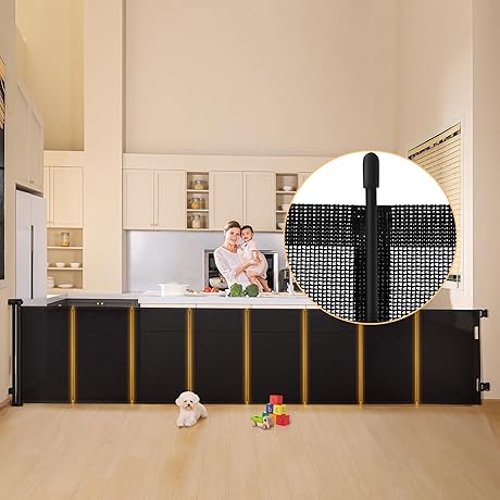 150 Inches Retractable Baby Gates Extra Wide