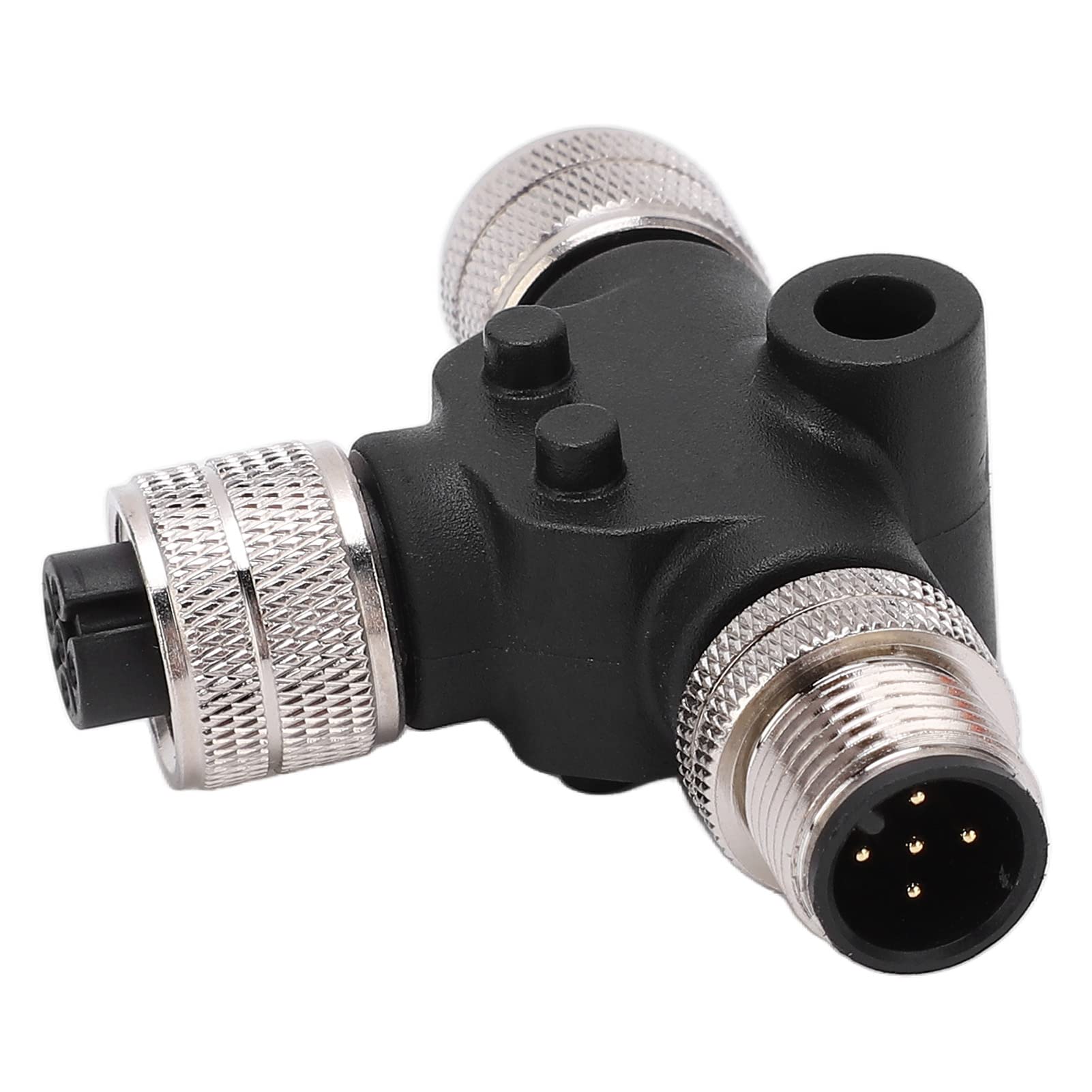 Yosoo Connettore T, connettore T per NMEA 2000 filettatura M12 5 pin IP67 impermeabile per reti Lowrance 3008 pomello del cambio a 6 velocità