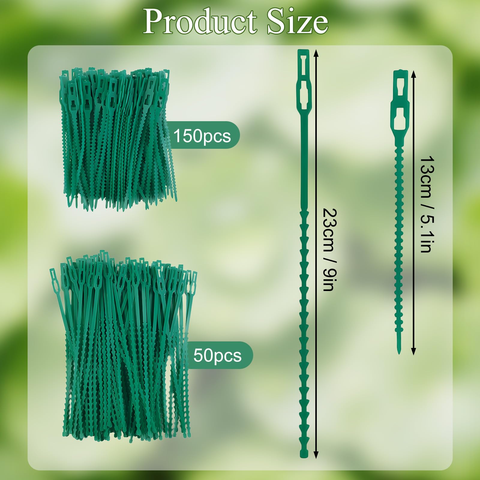 Bridas para Plantas Verde, Ajustable Lazos de Plantas, Flexible Corbata de Planta Lazos de Plantas, Multifuncional lazos de Jardinería para Cuidado del Crecimiento de Plantas Jardín (200 Piezas)