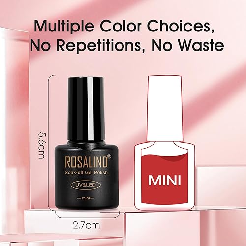 Miniatura 27 de ROSALIND Juego de esmaltes de uñas de gel color marrón nude, 12 colores blanco, nude marrón, esmalte de gel clásico para regalo de arte de uñas 12