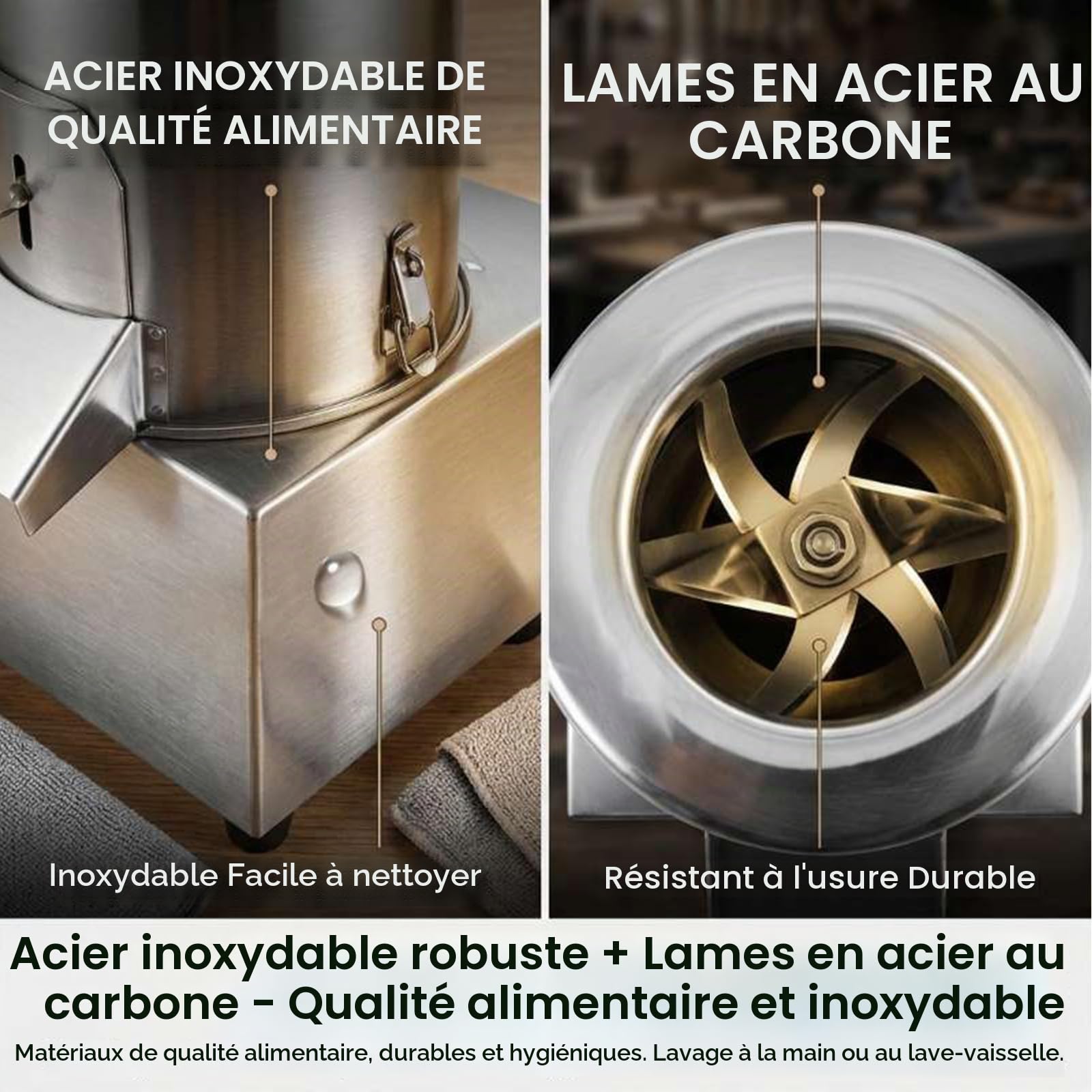 Hachoir Électrique Professionnel 400W, Broyeur de Légumes et Viande en Acier Inoxydable, 220V, Capacité 40-60kg/h, Idéal pour Restaurants, Cantine et Cuisine Familiale, Facile à Nettoyer