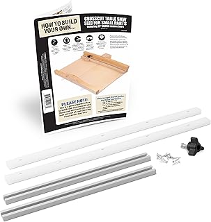 Fulton DIY 19" Crosscut Sled for Table Saw Kit w/Predrilled UHMW Bars, Aluminum T-Track, Knob and Screws (19" Predrilled UHMW)