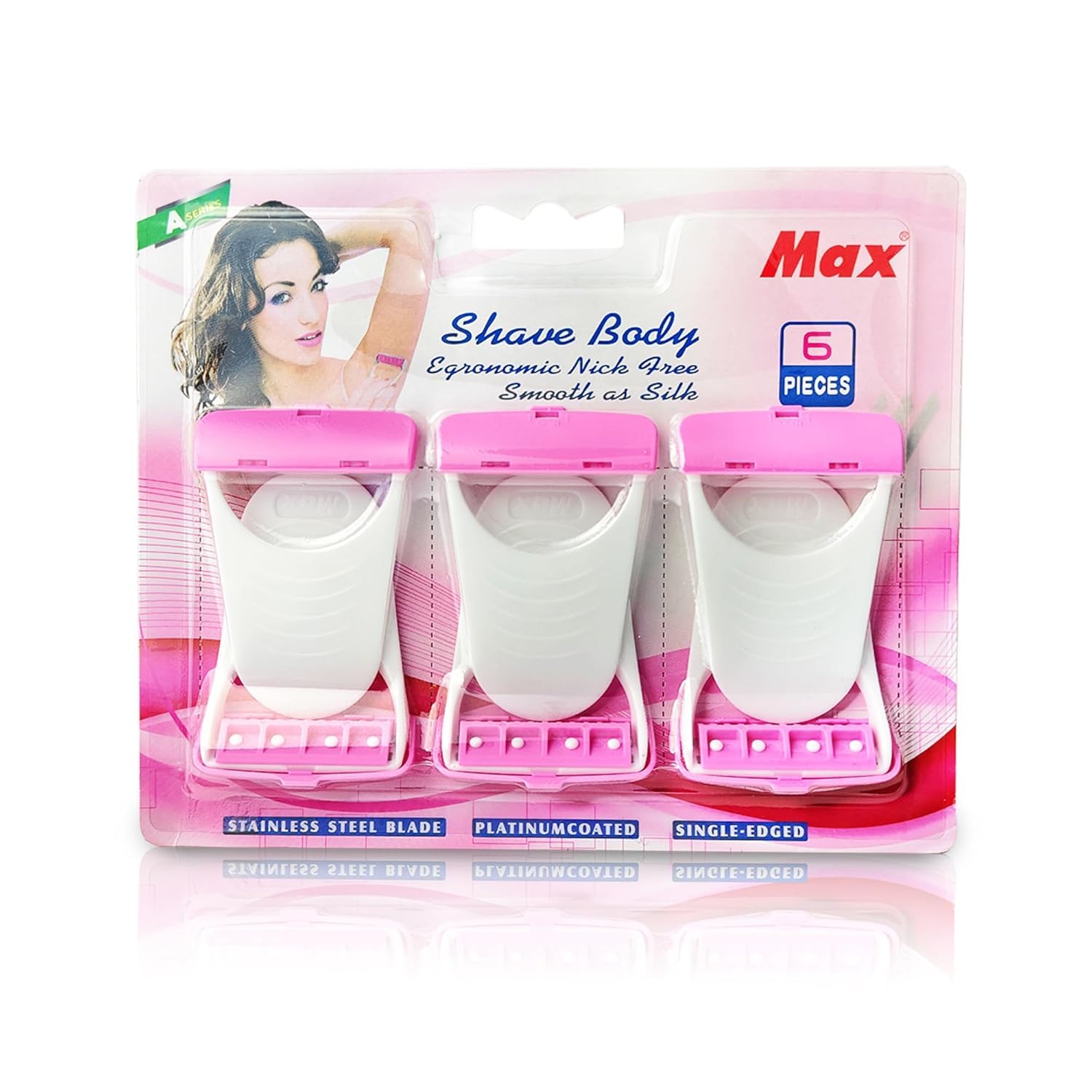 Max Actifit Women's Disposable Plastic Hair Razor & Bikini Shaving Razor For Women- Pack Of 1 (6 Pcs)