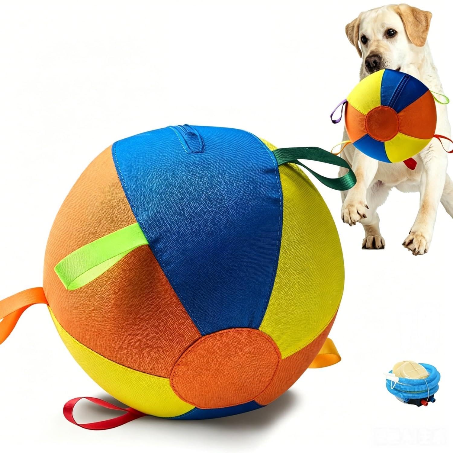 Pelota de Pastoreo Resistente a Desgarros para Perros Pelota de Entrenamiento Interactiva con Correas para Razas Grandes Juguete para Juego al Aire Libre para Perros Pastor y de Ganado,M